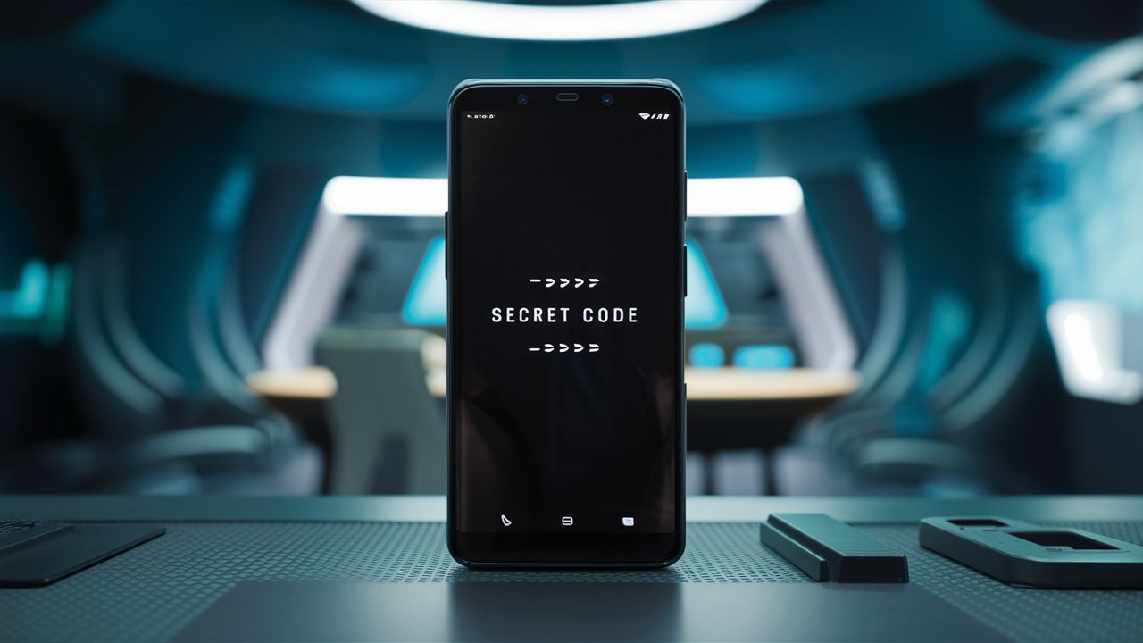 A smartphone displaying a secret code