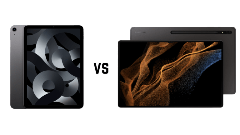 The iPad air and the Samsung S8.