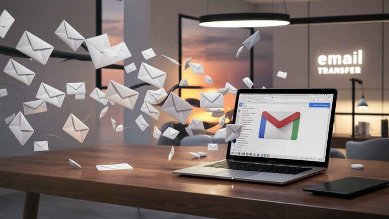 Illustration of transferring emails.