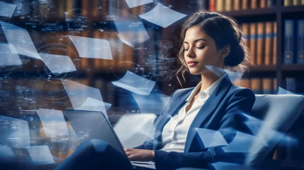 woman working on a laptop